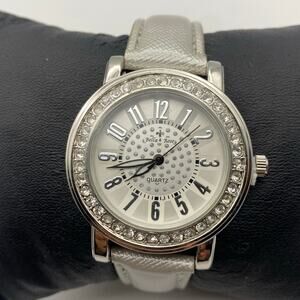 Bella and Ross Silver Tone Stainless Steel Crystal Bezel Watch